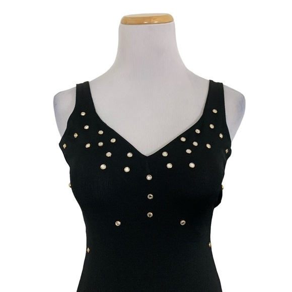 Moda International Dresses & Skirts - Vintage Moda International 90s Y2K Studded jeweled crystal Bodycon Mini Dress XS